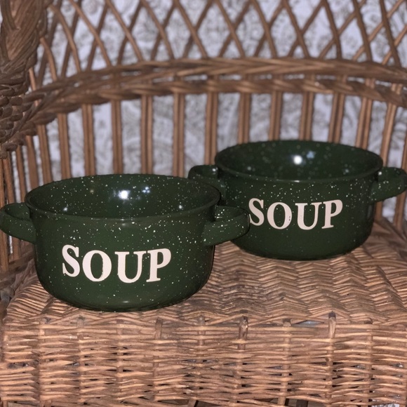 Olive Green Heavy Soup Bowls - Picture 1 of 1